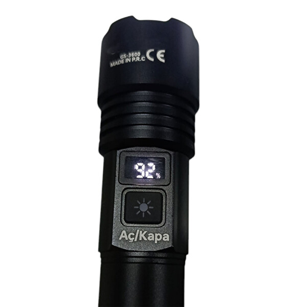 Evimdeyokyok SK3600 1300 Lümen TG Led 2800 mAH Zoom Özellikli Şarj Edilebilir El Feneri