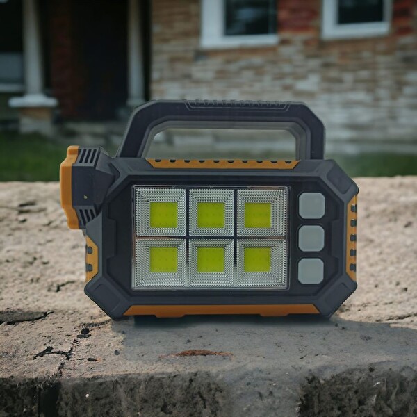 Evimdeyokyok GS490 15W Güneş Enerjili Powerbank Özellikli Çok Fonksiyonlu Işıldak Fener