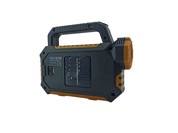 Evimdeyokyok GS490 15W Güneş Enerjili Powerbank Özellikli Çok Fonksiyonlu Işıldak Fener