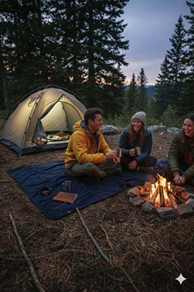 Naturecamp Rem Çok Amaçlı Lacivert Polar Kamp Battaniyesi
