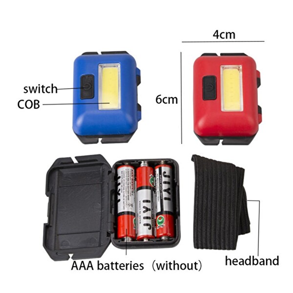 Evimdeyokyok PS-T89 Mini Pilli COB LED 3 Mod Su Geçirmez Kafa Feneri Lambası