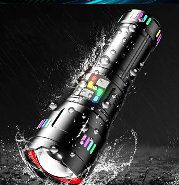 Evimdeyokyok Pro F-3002 Alüminyum TG LED Gece Şeritli Type-C Şarjlı El Feneri