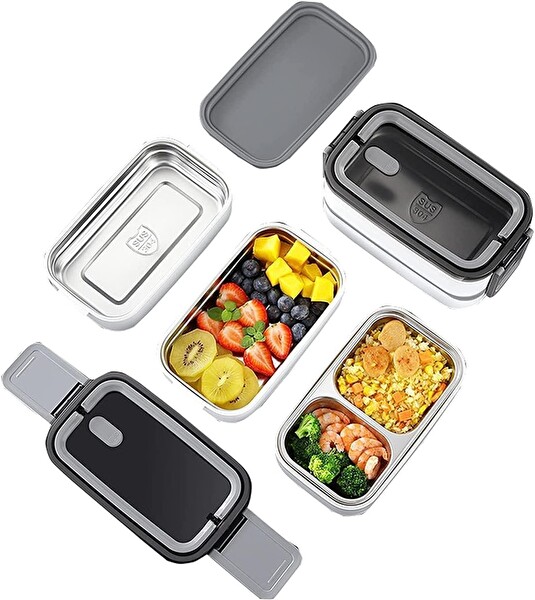 Valkyrie 1350 ML Termal Yemek Kabı Seti - Çelik Bölmeli Sızdırmaz Lunch Box + Isı Yalıtımlı Çanta