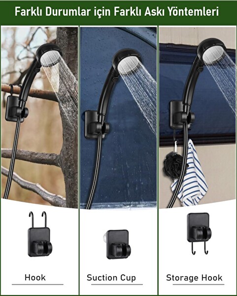 Valkyrie Akıllı LED Ekranlı Taşınabilir Duş - Su Pompası - Kamp Bahçe ve Seyahat için Şarjlı Kolay Kurulum