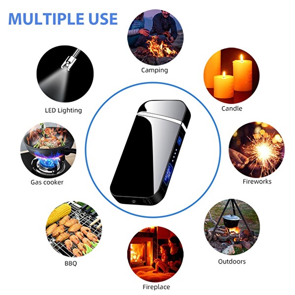 Valkyrie Şarjlı Gazsız Dokunmatik USB Çakmak Plazma Gümüş