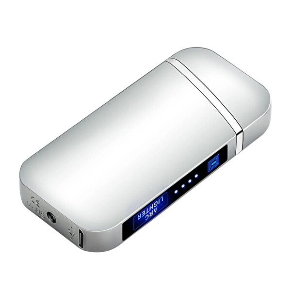 Valkyrie Şarjlı Gazsız Dokunmatik USB Çakmak Plazma Gümüş