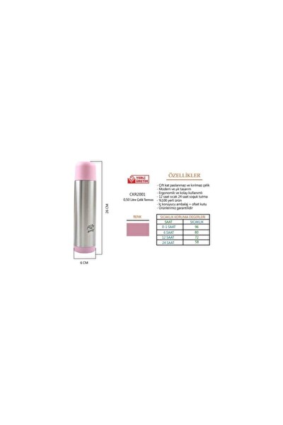 Cooker ColorLine Soft 500 ML Paslanmaz Çelik Termos CKR2001