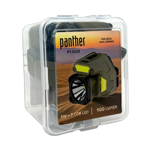 Panther 900 Lümen USB şarjlı LED Kafa Lambası PT-5228