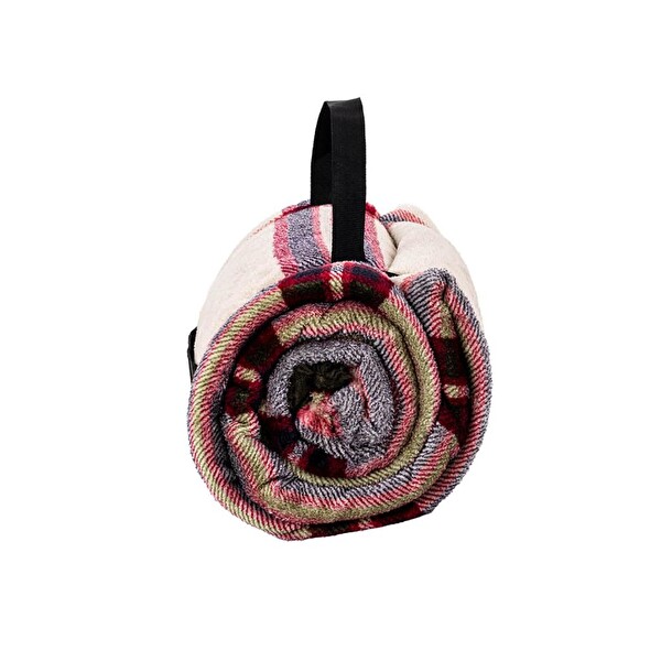Argeus Peluş Polar Kamp Acil Durum Battaniyesi Mavi Ekose 215x150 CM