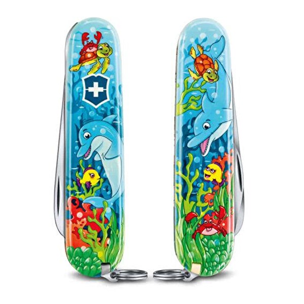 Victorinox VT 0.2373.E1 Boyama Kitaplı Yunus Desenli Çakı