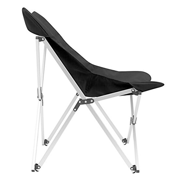 Kamp Ayısı Askılı Omuz Çantalı Alüminyum Katlanabilir Oxford Kumaş Kamp Sandalyesi - Siyah