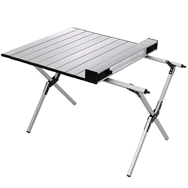 Kamp Ayısı Large Alüminyum Katlanabilir Kamp ve Piknik Masası - Çantalı Gri