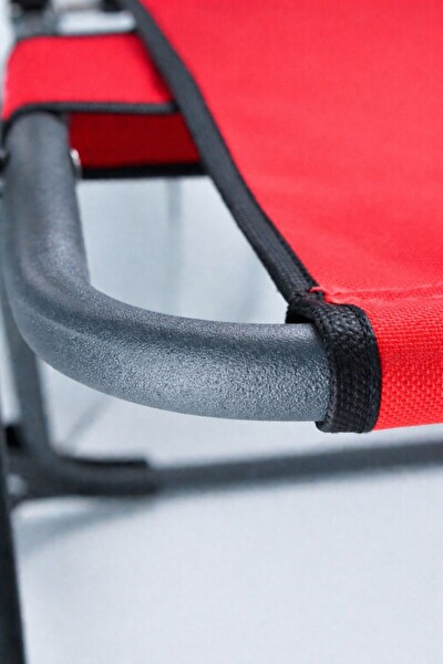 Walke Katlanır Kamp Sandalyesi Çift Taraf Bardaklı Piknik Sandalyesi Kırmızı