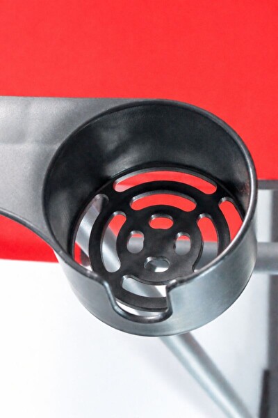 Walke Katlanır Kamp Sandalyesi Çift Taraf Bardaklı Piknik Sandalyesi Kırmızı