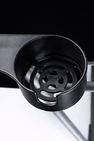 Walke Katlanır Kamp Sandalyesi Çift Taraf Bardaklı Piknik Sandalyesi - Siyah