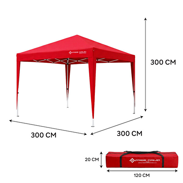 Freecamp Sevilla AND1024 300x300 CM Polyester Otomatik Tente Kırmızı