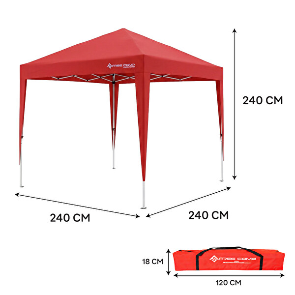Freecamp Soria AND1025 240x240 CM Pe Otomatik Tente Kırmızı
