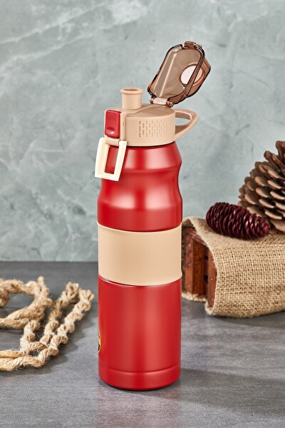 Cooker 700 ML Paslanmaz Çelik Matara Termos Kırmızı YK1204