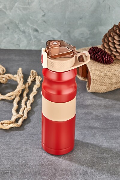 Cooker 700 ML Paslanmaz Çelik Matara Termos Kırmızı YK1204