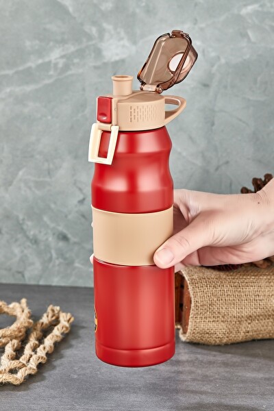 Cooker 700 ML Paslanmaz Çelik Matara Termos Kırmızı YK1204