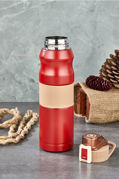 Cooker 700 ML Paslanmaz Çelik Matara Termos Kırmızı YK1204