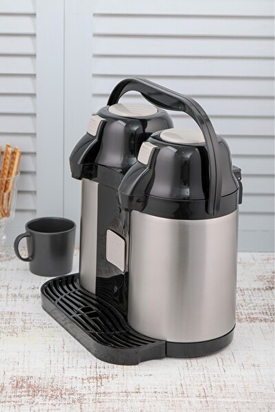 Cooker CKR 2027 5 L Çiftli Çelik Pompalı Çay Su Termosu