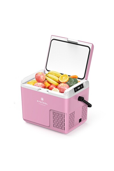 Evacool EVAG20 12/24V Pembe 18 Litre Kompresörlü Oto Buzdolabı Pembe