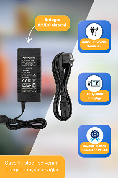Evacool 220V Oto Buzdolabı Dönüştürücü Adaptör Ev Adaptörü Beyaz