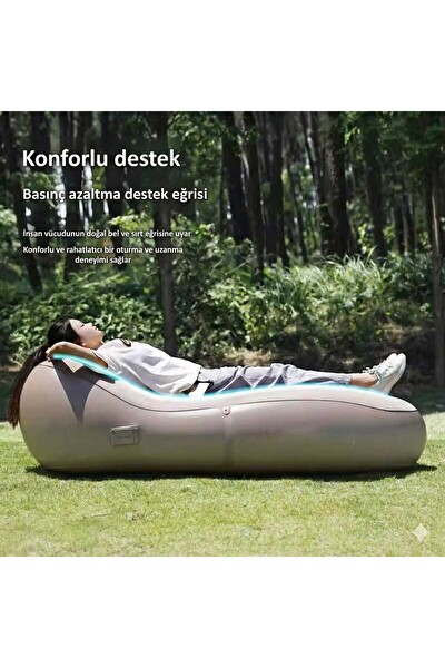 Konsolplus Otomatik Şişen Şarjlı Kamp ve Plaj Yatağı
