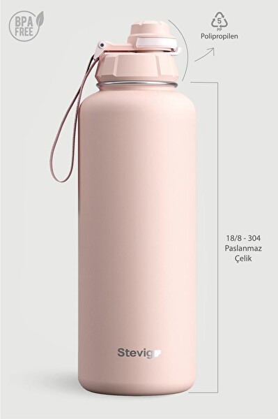 Stevig 1 Hand Leak-Proof Sızdırmaz Çelik Termos 1500 ML Icy Pink ST-255