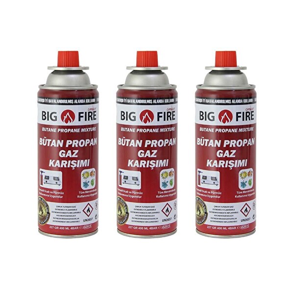 Big Fire Power 227 GR Valfli Gaz Kartuşu 3'lü Set