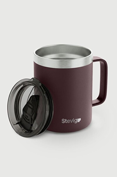 Stevig 1 Cap Daily Mug Kupa Çelik Termos 350 ML Dark Plum ST-266