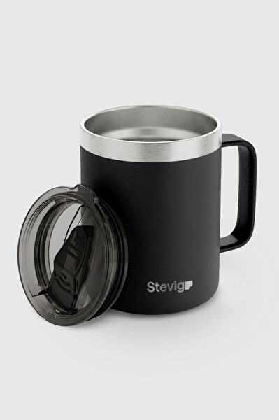 Stevig 1 Cap Daily Mug Kupa Çelik Termos 350 ML Siyah ST-265