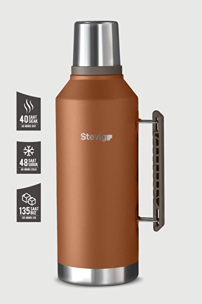 Stevig 1 Camper Klasik Kulplu Sızdırmaz Çelik Termos 2.2 L Autumn Leaf ST-263
