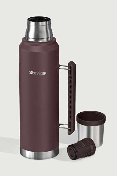 Stevig 1 Camper Klasik Kulplu Sızdırmaz Çelik Termos 1.2 L Dark Plum ST-258