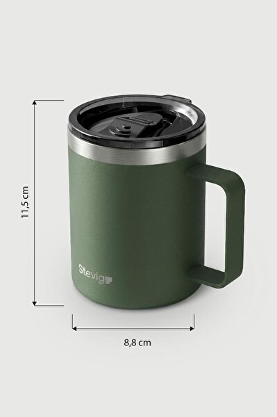 Stevig 1 Cap Daily Mug Kupa Çelik Termos 350 ML Yeşil ST-264