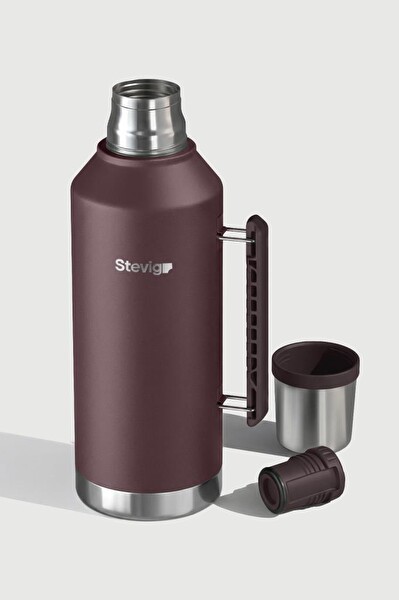 Stevig 1 Camper Klasik Kulplu Sızdırmaz Çelik Termos 2.2 L Dark Plum ST-262