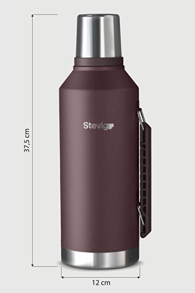 Stevig 1 Camper Klasik Kulplu Sızdırmaz Çelik Termos 2.2 L Dark Plum ST-262