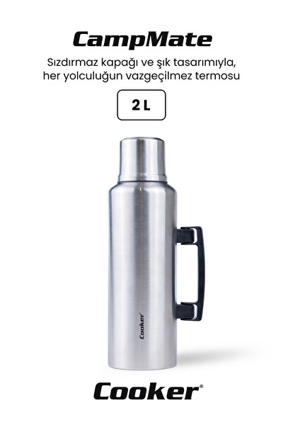 Cooker Campmate 2 Litre Paslanmaz Çelik Termos Gümüş CKR2127