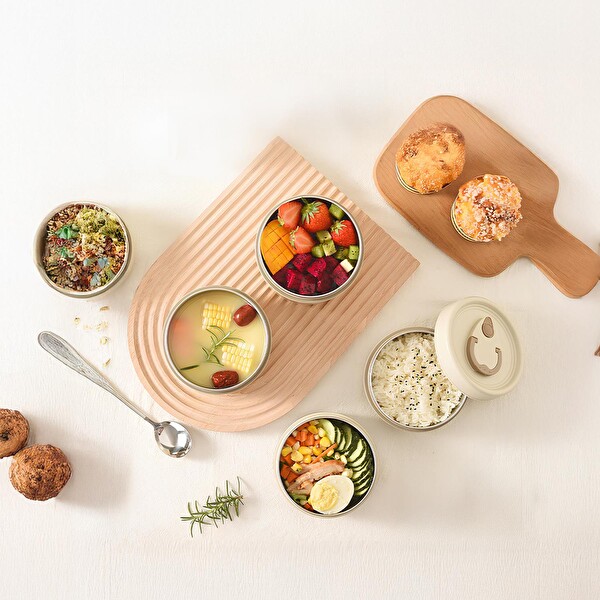 House Pratik HP107 Çantalı Paslanmaz Çelik 2'li 600- 440 ML Lunch Box Yemek Kabı
