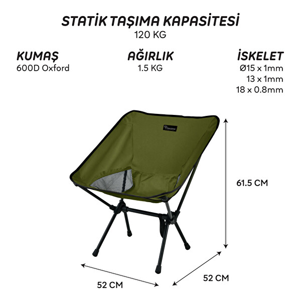FreeCamp Jett Katlanır Kamp Sandalye Haki