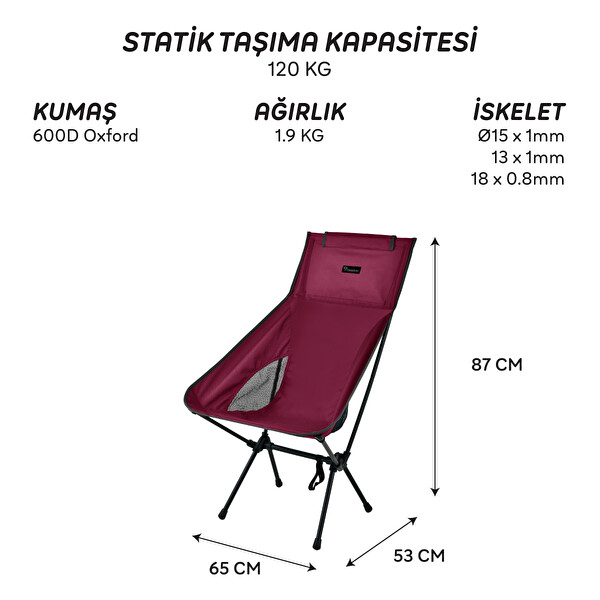 Freecamp Waylay Katlanır Kamp Sandalyesi Bordo