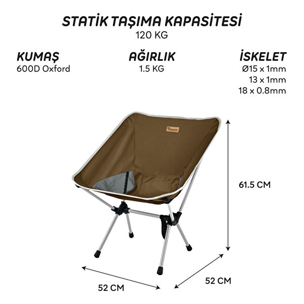 Freecamp Jett Katlanır Kamp Sandalyesi Kahverengi