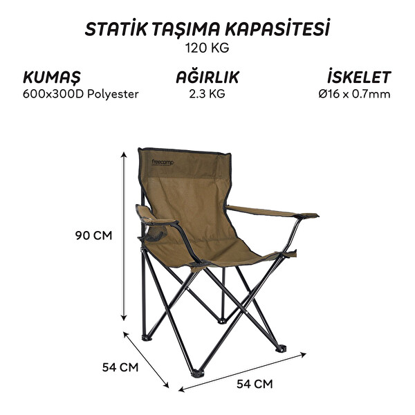 Freecamp 9902B Sage Katlanır Kamp Sandalyesi Kahverengi