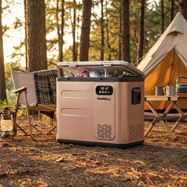 Coolist CLK60D 12-24V - 220 Volt 59 Litre Çift Bölmeli Outdoor Kompresörlü Bluetooth Bağlantılı Oto Buzdolabı