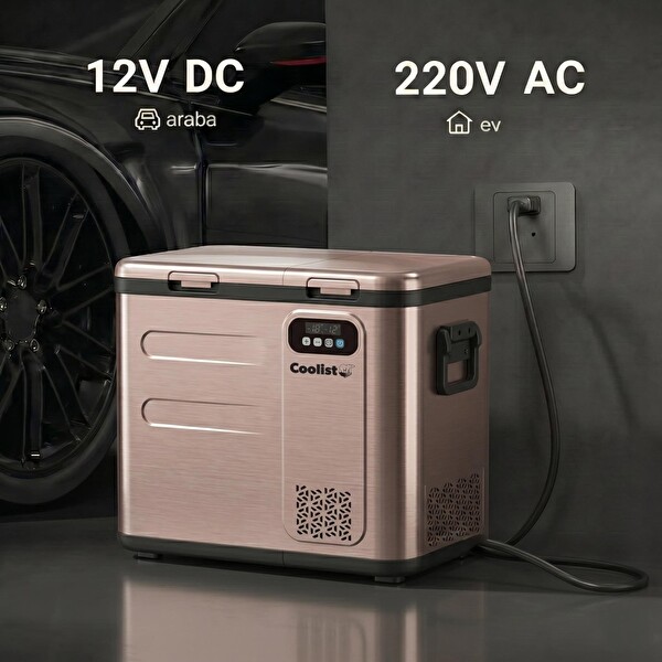 Coolist CLK60D 12-24V - 220 Volt 59 Litre Çift Bölmeli Outdoor Kompresörlü Bluetooth Bağlantılı Oto Buzdolabı