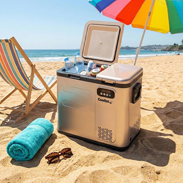 Coolist CLK60D 12-24V - 220 Volt 59 Litre Çift Bölmeli Outdoor Kompresörlü Bluetooth Bağlantılı Oto Buzdolabı