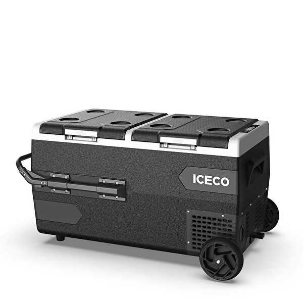 Iceco K95D 95 L Çift Bölmeli Kompresörlü Oto Buzdolabı ve Dondurucu 12/24V Akülü Kablolu - Akü Hariç