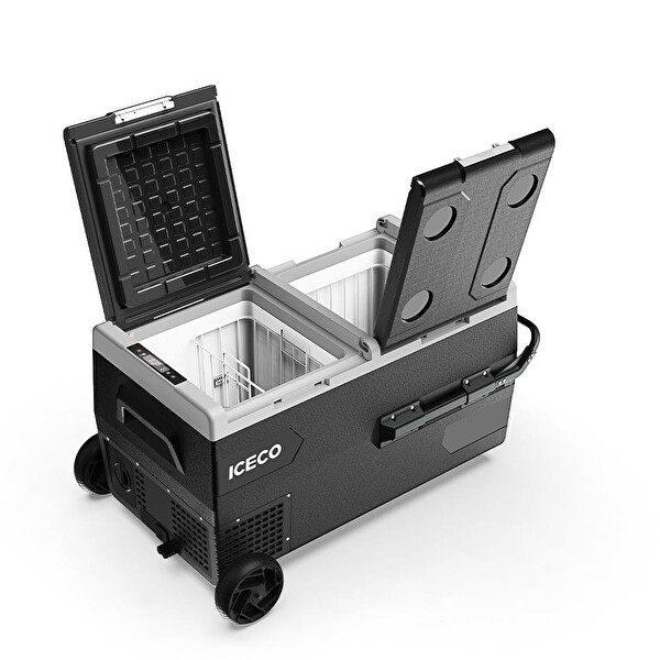 Iceco K95D 95 L Çift Bölmeli Kompresörlü Oto Buzdolabı ve Dondurucu 12/24V Akülü Kablolu - Akü Hariç