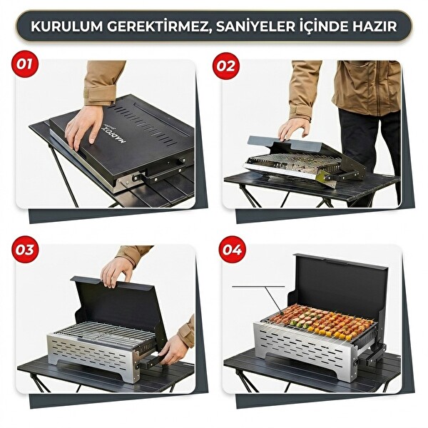 Madfox SteelFold Paslanmaz Çelik Katlanabilir Mangal Silver